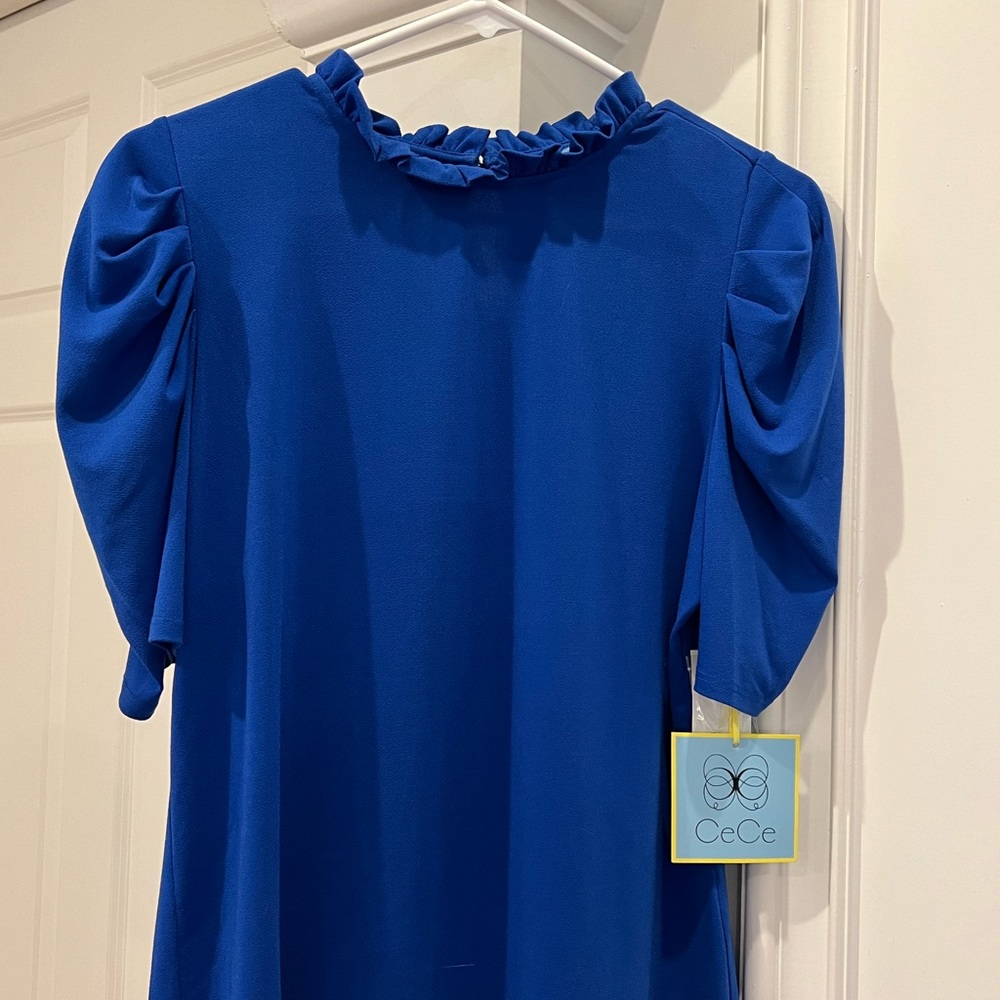 CeCe Ruched, Puffed, short sleeve top